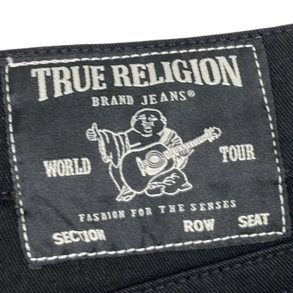 True Religion Geno No Flap 35x31 Black Jeans Relaxed Slim Men's NWT
